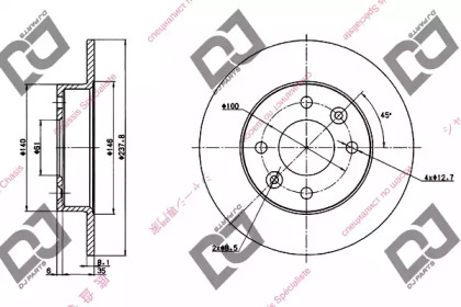 Тормозной диск DJ PARTS BD1275